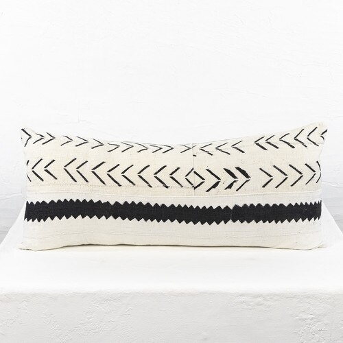 White and black vintage pillow
